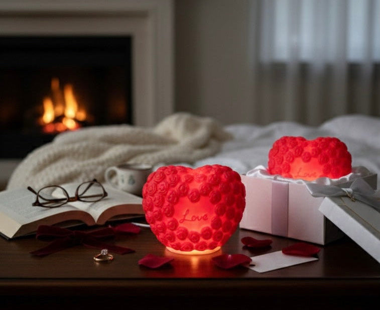 Miniature heart-shaped LED lamp for romantic bedroom decor