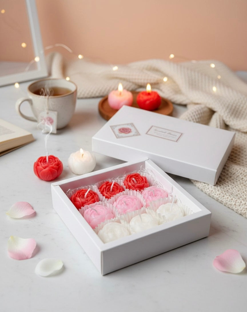 Box of 9 colorful scented candles gift set - Luxury aromatic discovery collection HI-Marqet