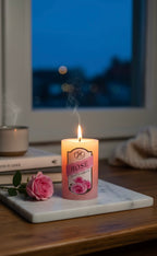 Romantic Rose Scented Candle in minimalist glass - Best Valentine's Day Gift Lebanon