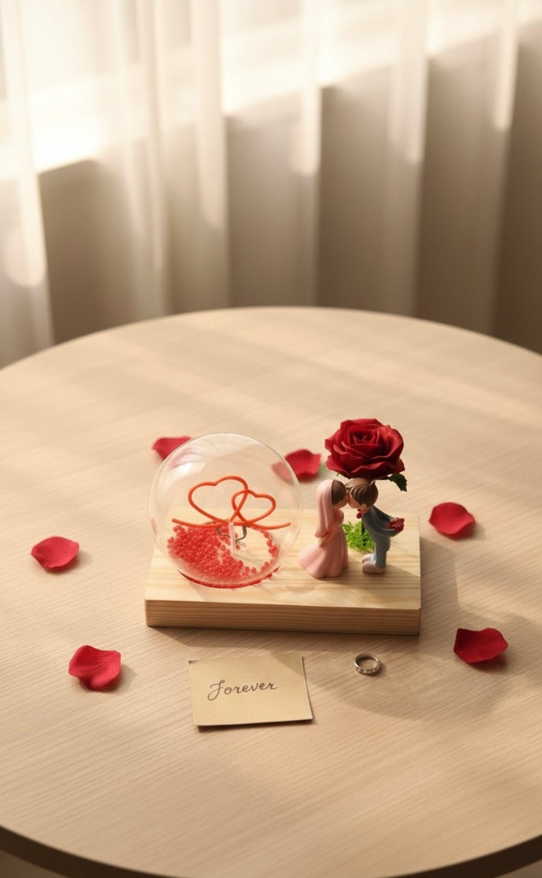 Minimalist glowing LED heart artware on a white background - Valentine's Day gift HI-Marqet Lebanon