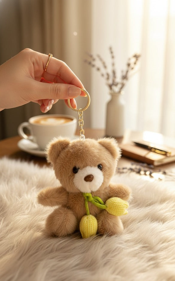 Mini plush keychain cute soft bag charm accessory