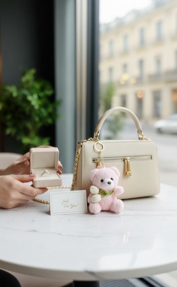 Mini plush keychain cute soft bag charm accessory