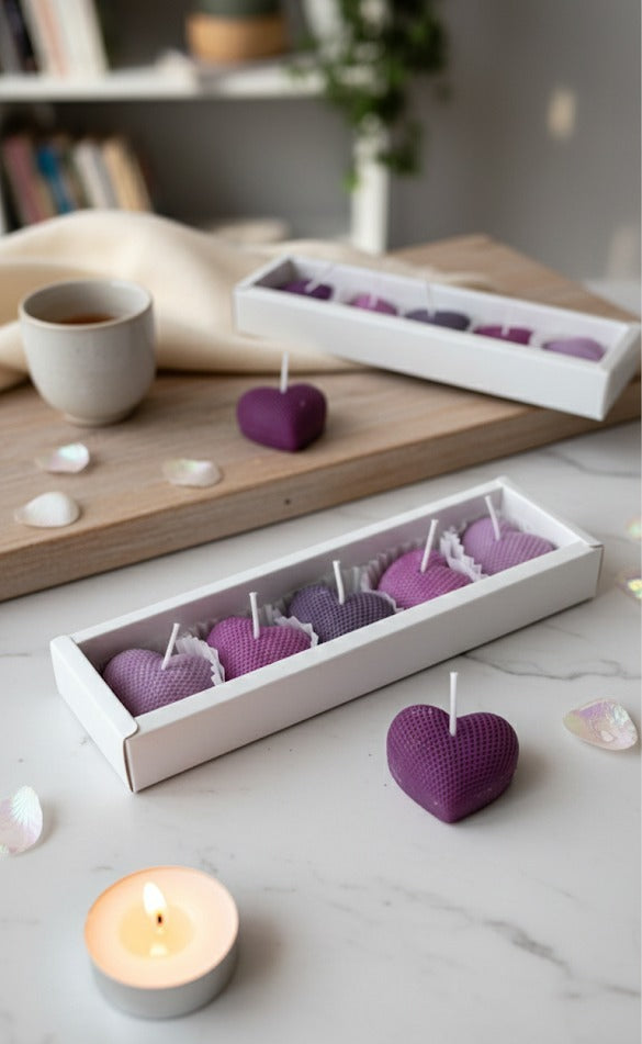 Color heart scented candles pack of 5 romantic home decor gift
